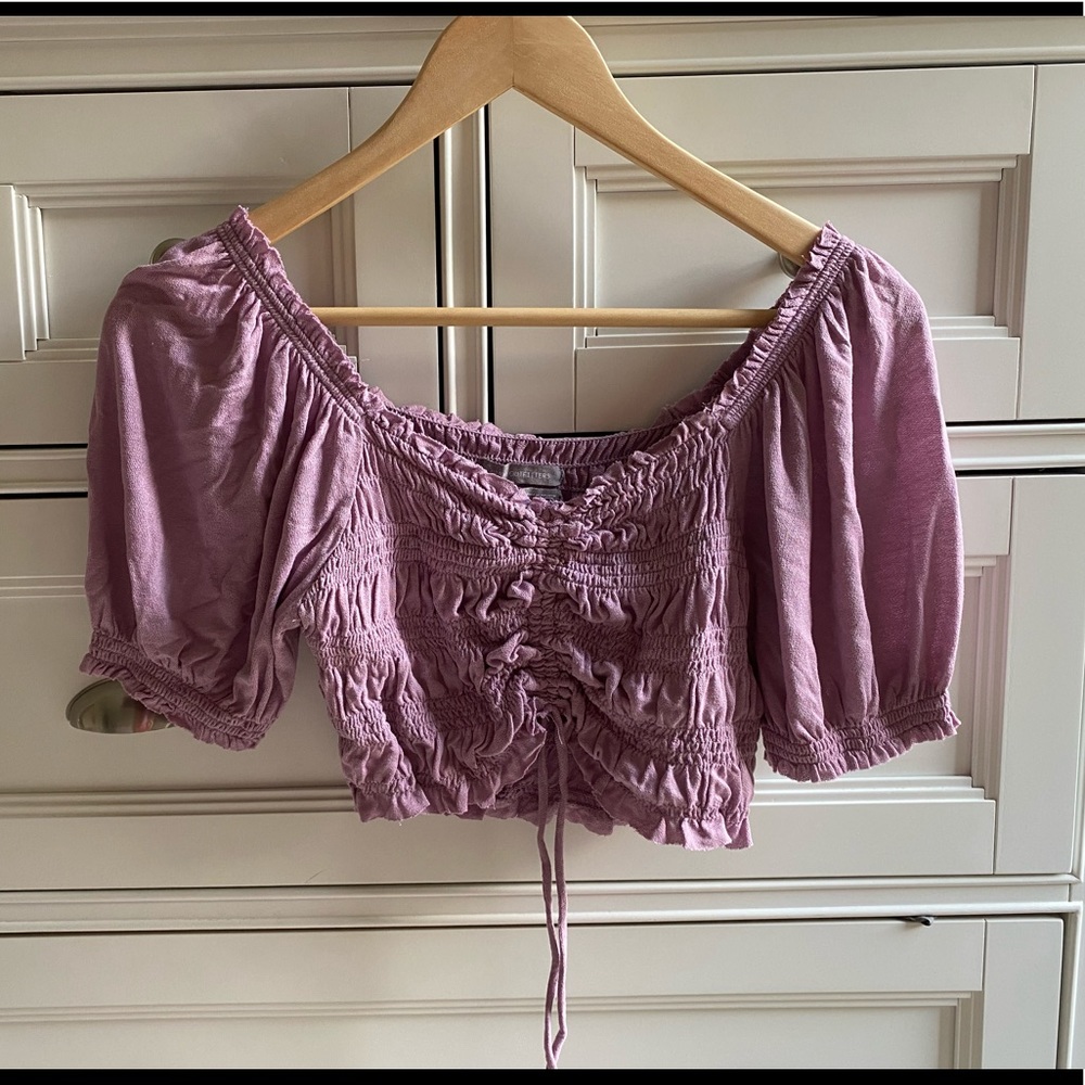 pink urban outfitters cinched crop top
